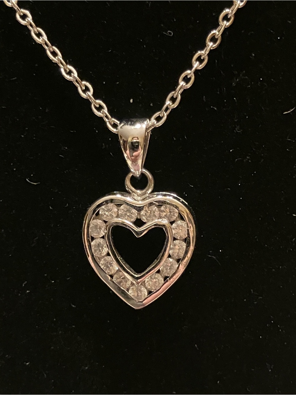 CZ NECKLACE INCA HEART SHAPE 18”.